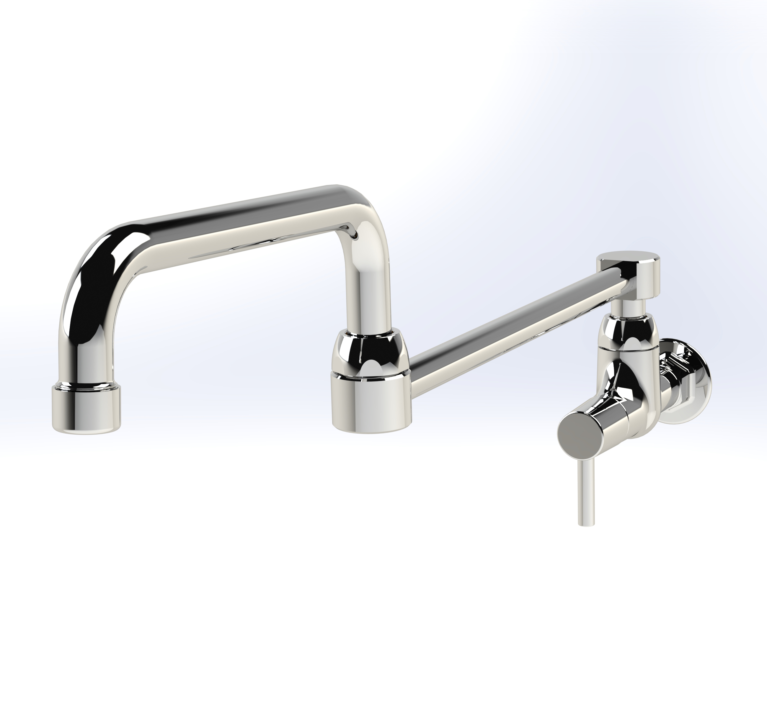 Pot Filler Faucet With a Single Hole Wall Mounted Control Valve
